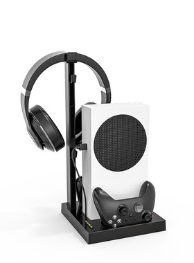 XboxSeriesS散热风扇底座XSS耳机收纳支架双电池手柄触点座充配件