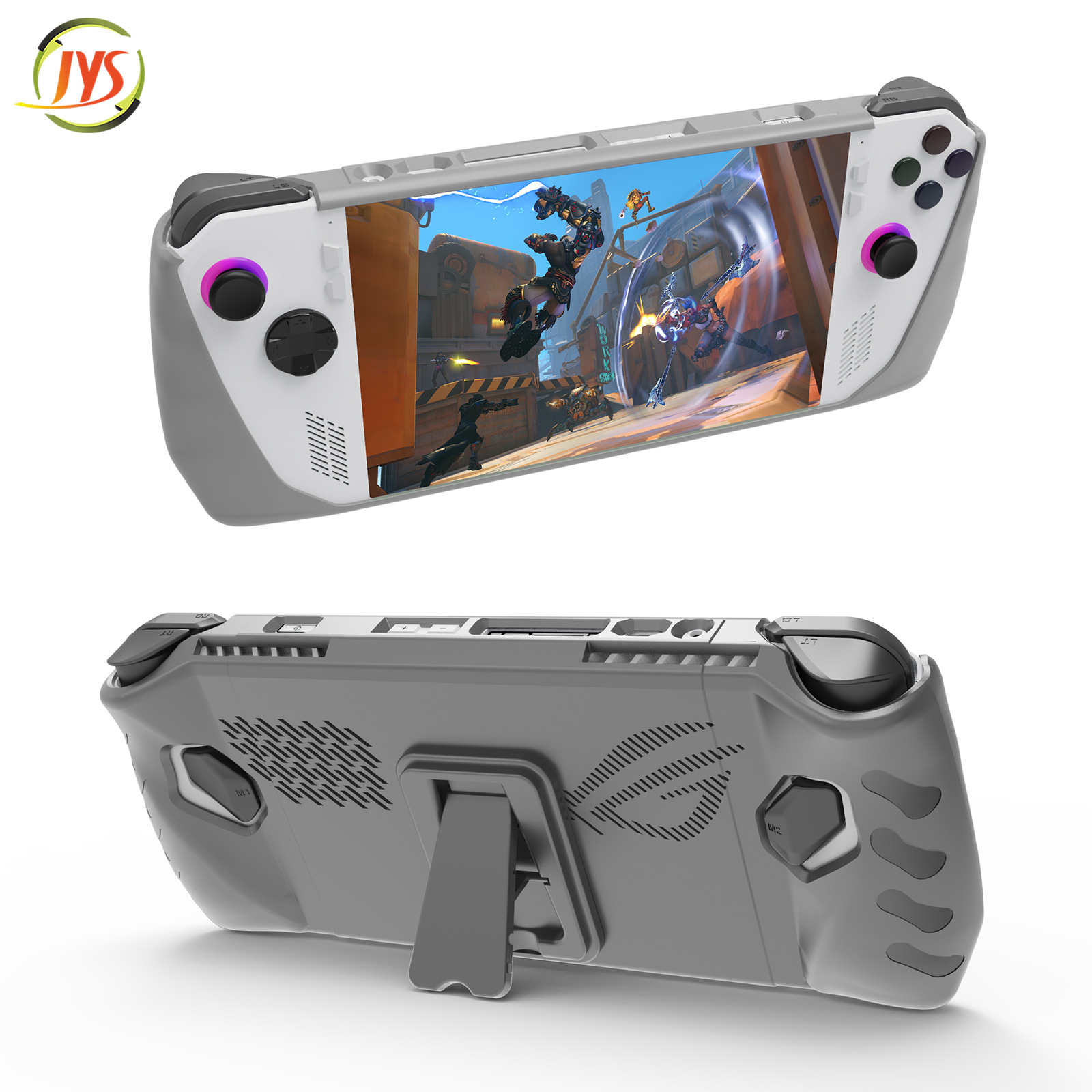 JYS 适用于华硕ROG Ally掌机TPU保护壳带背部支架 防汗防滑防摔