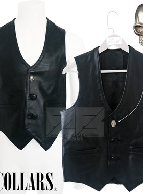 COLLARS カラーズ TFOA 武装战线 牛皮 骷髅骸骨头骨镶嵌 皮马甲