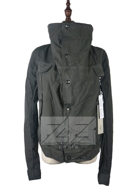 暗黑先锋 深橄榄绿 墨绿色 灰绿色 前襟漏斗 系扣短外套 纯棉 S号