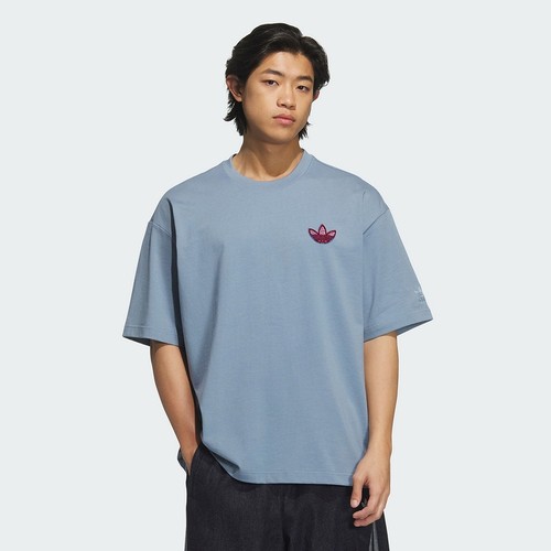 adidas阿迪达斯25夏背后三叶草大LOGO男棉运动短袖圆领T恤KE5892