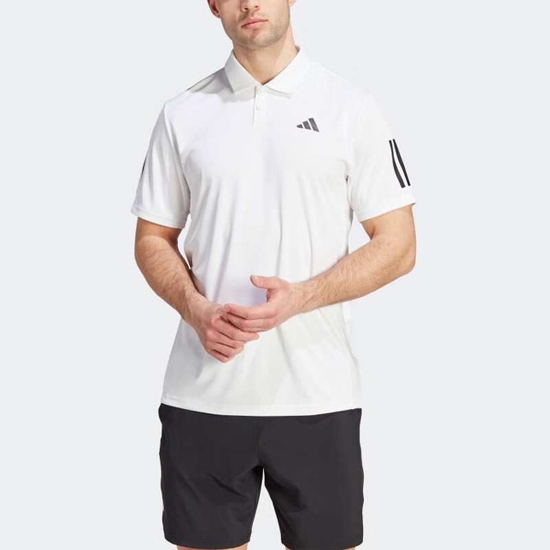 adidas阿迪达斯短袖男装黑色白色训练透气T恤翻领polo衫IS2295