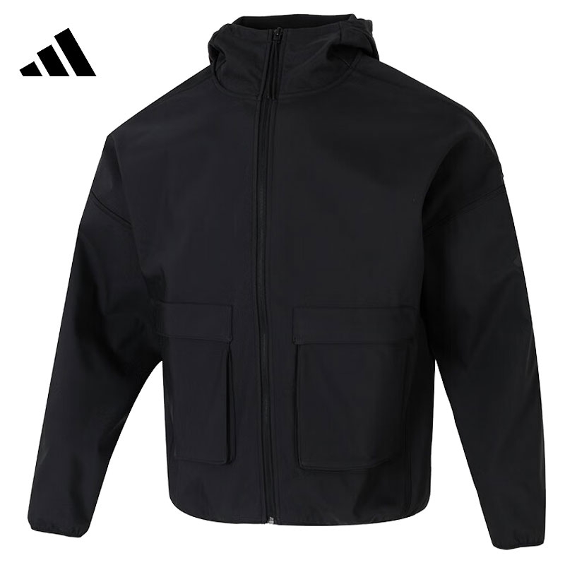 adidas阿迪达斯2025春男梭织夹克拒水防泼运动休闲宽松外套JL6091