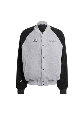 Adidas阿迪达斯三叶草迪士尼联名款毛茸茸保暖运动夹克外套IY2265