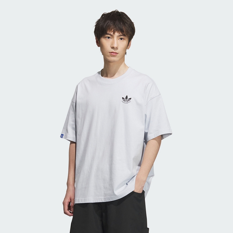 Adidas三叶草男女款夏新款后背大LOGO运动短袖T恤JN1675JN1669