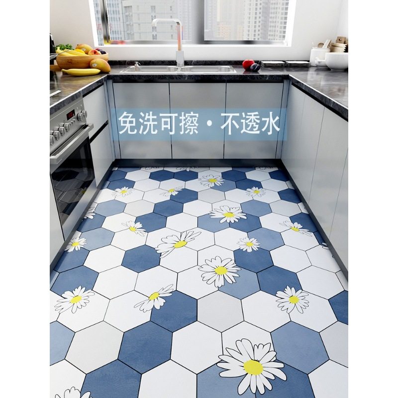 厨房地垫简约防水防油一抹净PVC任意裁剪DIY可擦免洗满铺家用