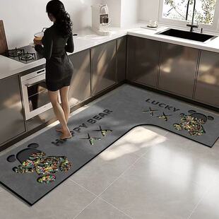 转角厨房地垫吸水L型防油防滑防水可擦免洗耐脏硅藻泥吸油可