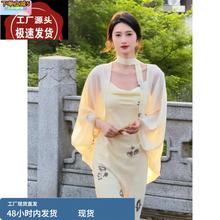冰丝雪纺防晒衣女夏高级感薄纱开衫小坎肩配吊带裙子外搭披肩罩衫