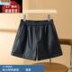 外穿靴裤 超火皮短裤 松紧高腰a字小个子PU阔腿裤 2024新款 女秋冬季