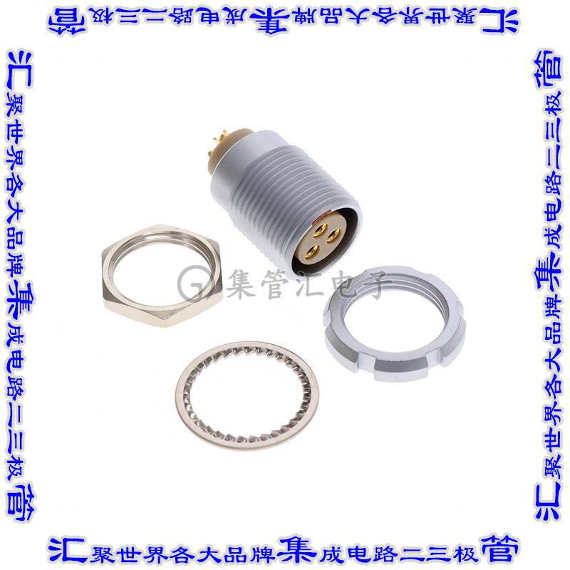 ECG.2B.303.CLL 圆形连接器3POS插座母插口焊杯镀金面板安装