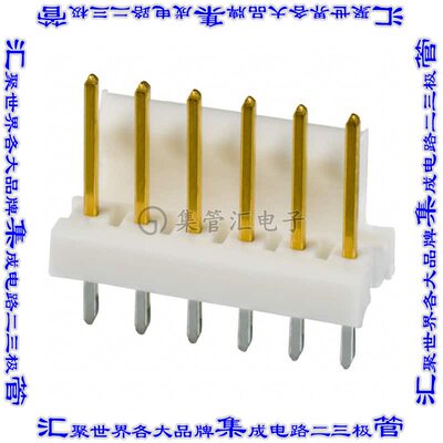3-641213-6 针座连接器6POS接头2.54mm公形插针通孔直针镀金
