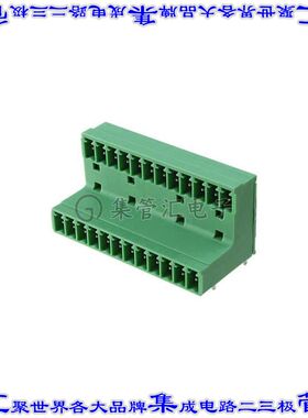 1830059 端子块连接器24POS接头公引脚带罩2排3.81mm绿色90DEG通