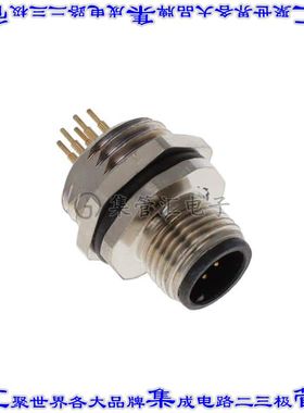 ALBKM12-FMBR8-S0 圆形连接器8POS插座公形引脚焊接面板安装通孔