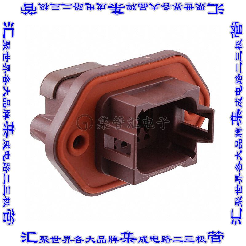 AT04-08PD-PM14 矩形连接器外壳8POS插座2排公形引脚棕色面板安装