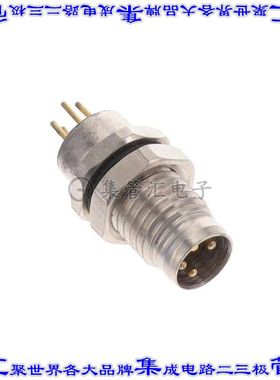 ALBKM08-RM8BR4-S0 圆形连接器4POS插座公形引脚焊接面板安装通孔