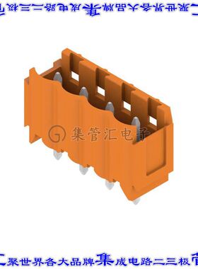 1581800000 端子块连接器4POS接头公引脚带罩5mm橙色垂直通孔