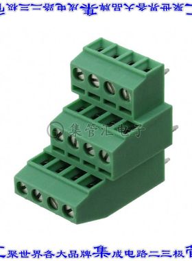 1727751 线对板连接器4POS接线端子3排3.81mm通孔水平带板