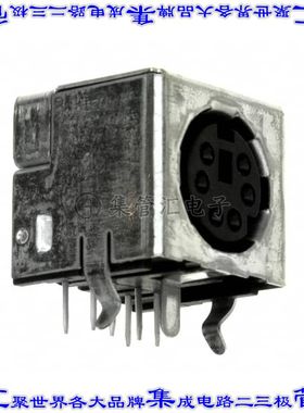 5749231-1 圆形连接器6POS插座母插口焊接镀金通孔直角