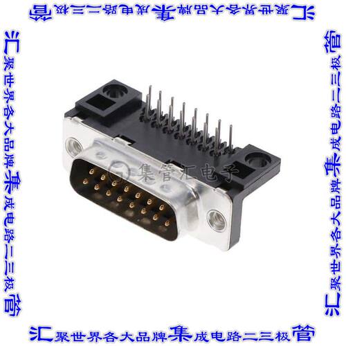 D15P13B6UX00LF 连接器15POS插头公引脚2排D-Sub通孔直角