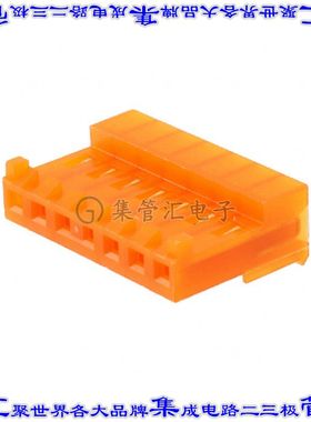 3-644460-7 矩形连接器7POS插座3.96mm母插口橙色IDC镀金自由悬挂
