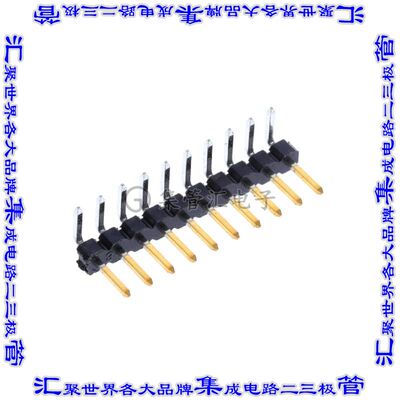 1-2842124-0 针座连接器10POS分离式2mm公形插针通孔直角镀金