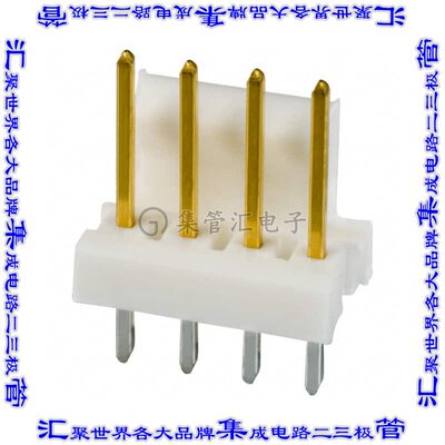 3-641213-4 针座连接器4POS接头2.54mm公形插针通孔直针镀金