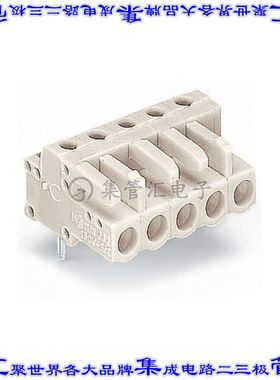 722-232 端子块连接器2POS接头母型插口5mm灰色90DEG通孔