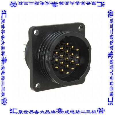 213859-2 圆形连接器19POS插座公形引脚焊接镀金面板安装通孔