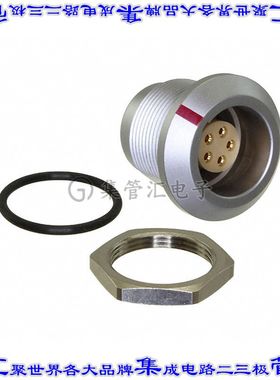 FLKD-05EGFS-GCP-001 圆形连接器5POS插座母插口焊杯镀金面板安装