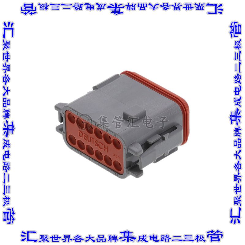 DT06-12SD-B016 矩形连接器外壳12POS插头2排母形插口灰色自由悬