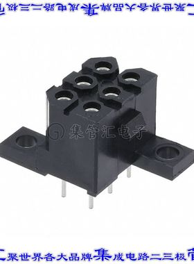 TST06RB02T 针座连接器6POS插座2排5.08mm母形插口通孔直针锡