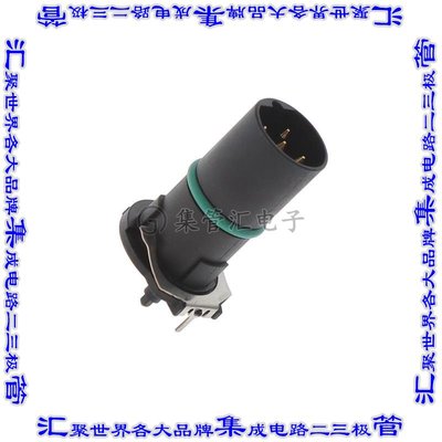 1552230 圆形连接器5POS插头公引脚焊接镀金通孔