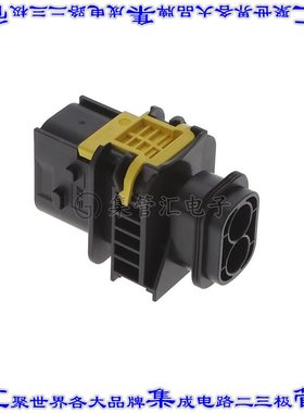 1-1564544-1 矩形连接器外壳2POS插头9mm公形引脚黑色面板安装
