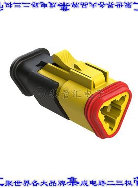 AT06-3S-SR01YEL 矩形连接器外壳3POS插头2排母形插口黄色自由悬