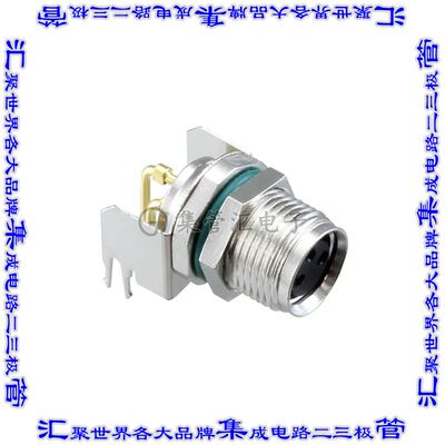 M8S-03PFFR-SF8001 圆形连接器3POS插座母插口焊接镀金面板安装通