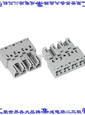 770-254 端子块连接器4POS插头公引脚1mm灰色自由悬挂