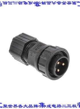 DC-03BFMB-LL7001 圆形连接器3POS插头公引脚螺钉镀金自由悬挂