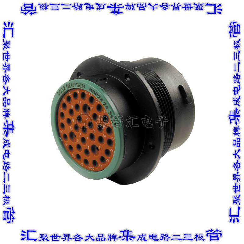 HDP24-24-35SN 圆形连接器35POS插座外壳用于母插口黑色面板安装