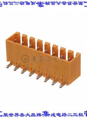 1605130000 端子块连接器8POS接头公引脚带罩3.5mm橙色90DEG通孔