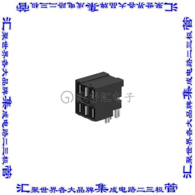 2204535-1 背板连接器6POS接头公型刀片2排通孔直角黑色