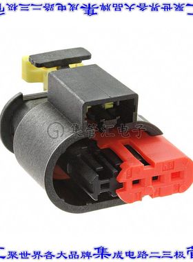 284425-1 矩形连接器外壳3POS插座公形引脚黑色自由悬挂