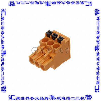 1001540000 端子块连接器3POS插头母插口5.08mm橙色自由悬挂