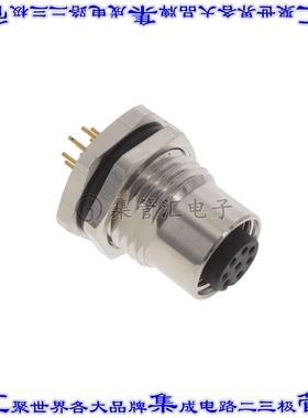 ALBKF12-RPBR8-S0 圆形连接器8POS插头母插口焊接面板安装通孔