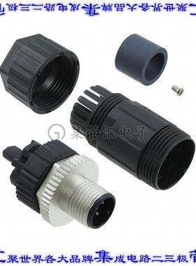 M12A-05BMMB-SL7001 圆形连接器5POS插头公引脚螺钉镀金自由悬挂