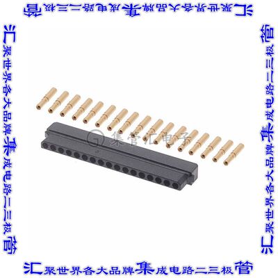 M80-8981705 矩形连接器17POS插座2mm母插口黑色压接镀金自由悬挂
