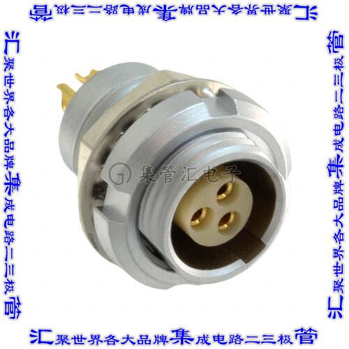 822B003-213R001 圆形连接器3POS插座母插口焊接镀金面板安装通孔