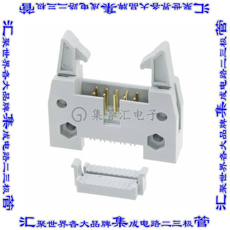 AWH 10G-0232-IDC 矩形连接器10POS接头2排2.54mm公引脚灰色IDC镀