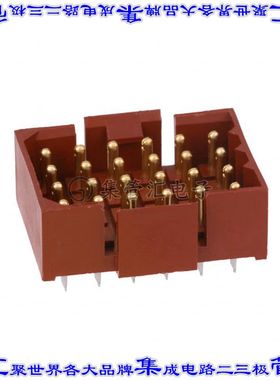 1-206763-4 针座连接器24POS接头4排5mm公形插针通孔直针镀金