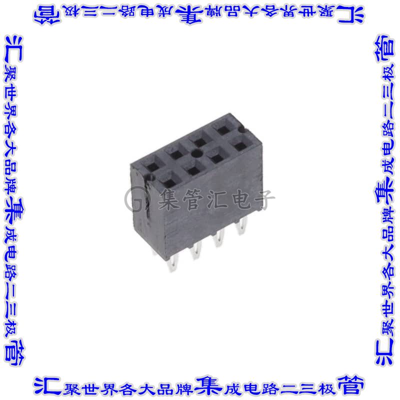 PHF-104-01-L-D 针座连接器8POS插座2排2.54mm叉状通孔直针镀金