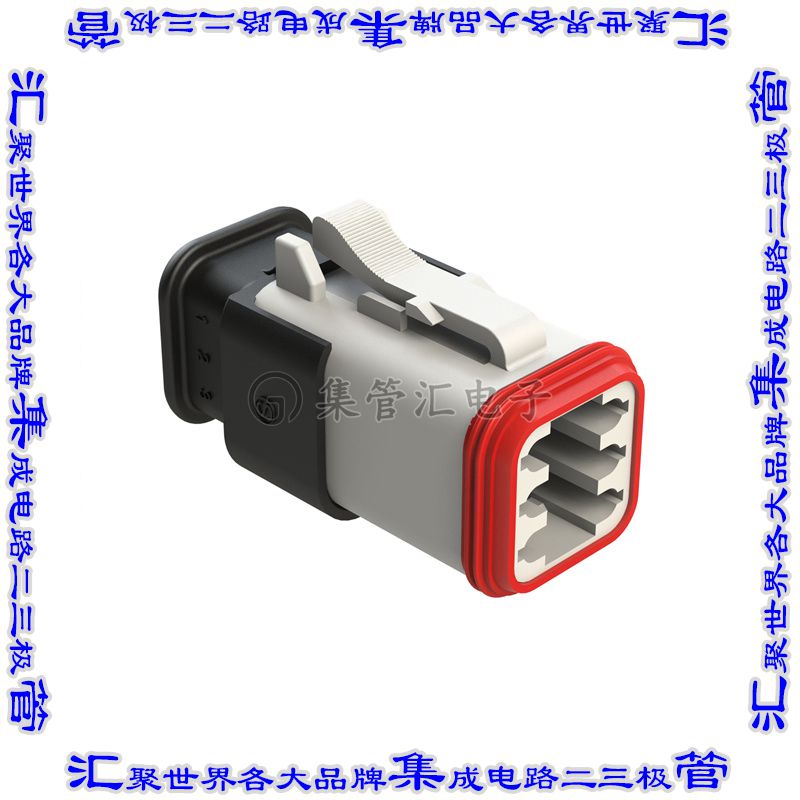 AT06-6S-SR02WHT 矩形连接器外壳6POS插头2排母形插口白色自由悬